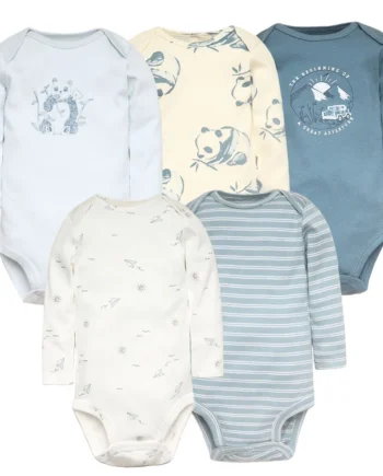 Baby Boy Bodysuits 5 Pieces Newborn Clothes Set Toddler Baby Girl Clothing 100% Cotton Soft Infant New Cartoon Bebe Jumpsuits