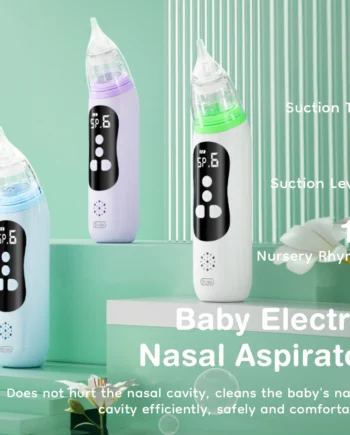 MAMIJOY Baby Electric Nasal Aspirator Nose Suction Device with Food Grade Silicone Mouthpiece 6 Suction Modes and Soothing Music