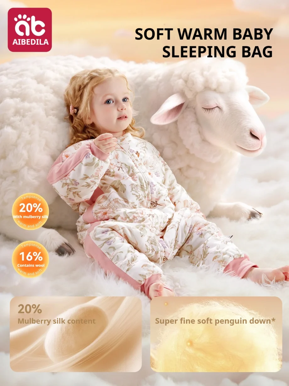 AIBEDILA Baby Sleep Sack Thick Soft Kid's Swaddle Transition Sleeping Bag Warmth Toddlers Wearable Blanket 6M-5.5T Boy/Gril
