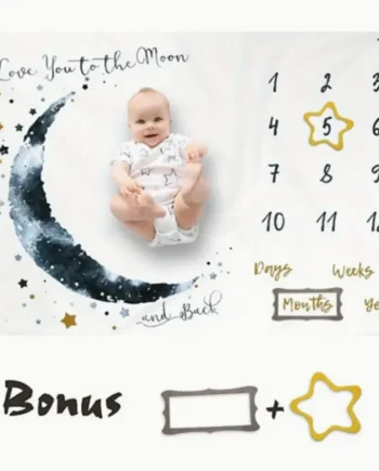 Baby Monthly Milestone Blanket for Baby Girl Wrinkle Free Baby Age Month Blanket with Growth Chart First Year Monthly Growth