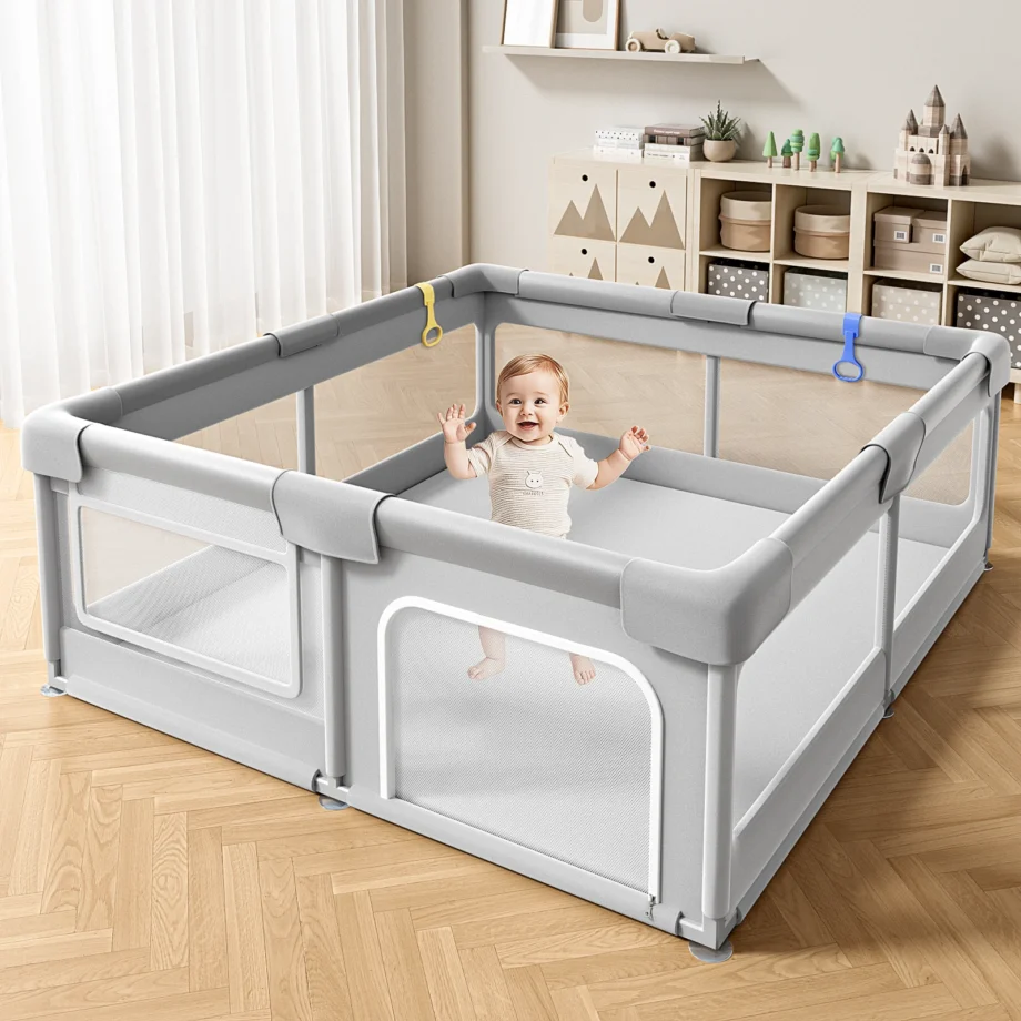 Baby Playpen Baby Playground With Pull Ring Indoor Activity Fence Safety Barrier Fence Playpen For Kids Children Play Park