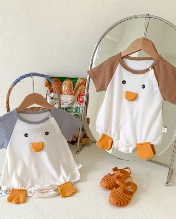 Summer Baby Romper 3D Duck Pattern Short Sleeved Infant Boys Jumpsuit Baby Clothes Cute 0-24Months