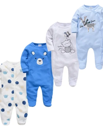 3/4 Pcs a lot Kavkas Baby Boy Rompers Newborn Cotton Girls Clothes Long Sleeve Summer Soft Jumpsuit O-neck 0-12m Onesie Clothing