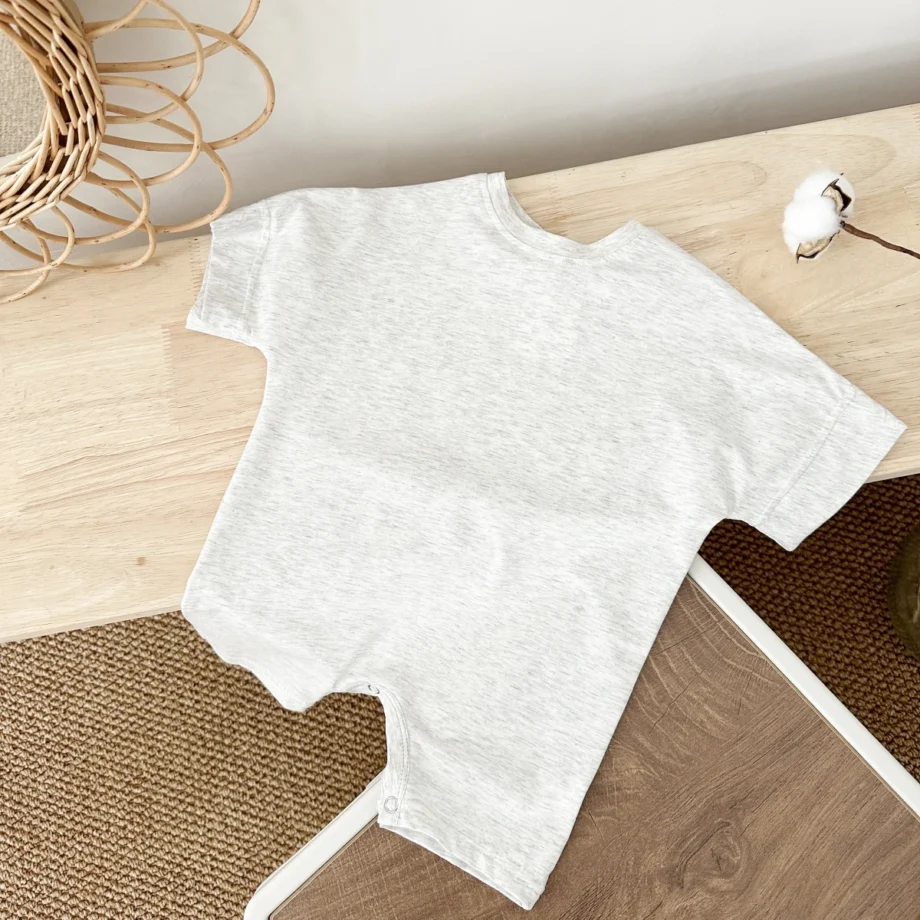 Summer New Fashion Jumpsuit Baby Boys and Girls Newborn Solid Color Short Sleeve Jumpsuit Children's Shorts Jumpsuit
