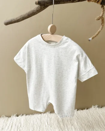 Summer New Fashion Jumpsuit Baby Boys and Girls Newborn Solid Color Short Sleeve Jumpsuit Children's Shorts Jumpsuit