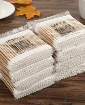 100pcs Per Pack, 5 Packs, Double-ended Cotton Swabs, Baby Cotton Swabs, Ear Cleaning Sticks, Healthy Cleaning Tools