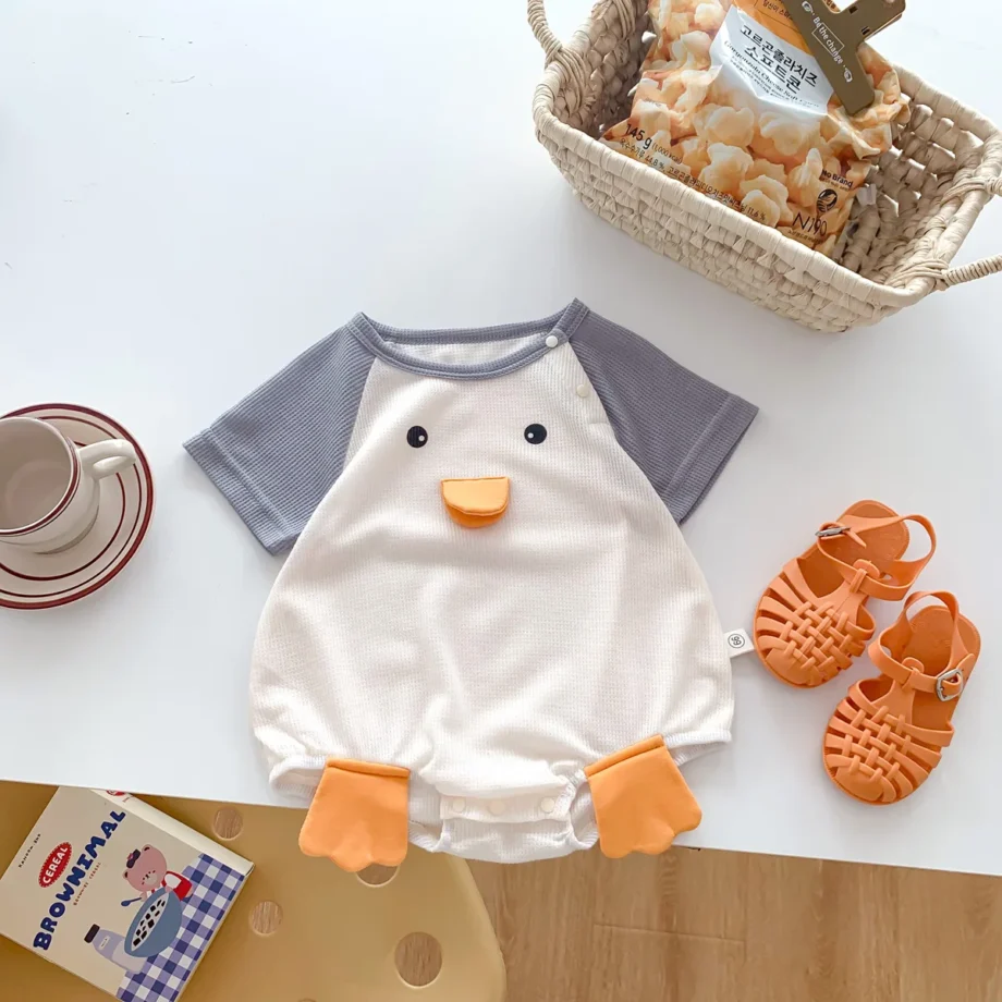 Summer Baby Romper 3D Duck Pattern Short Sleeved Infant Boys Jumpsuit Baby Clothes Cute 0-24Months