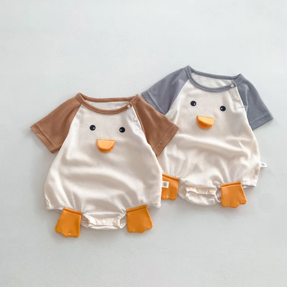 Summer Baby Romper 3D Duck Pattern Short Sleeved Infant Boys Jumpsuit Baby Clothes Cute 0-24Months