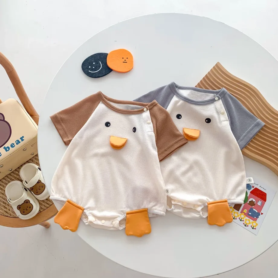 Summer Baby Romper 3D Duck Pattern Short Sleeved Infant Boys Jumpsuit Baby Clothes Cute 0-24Months
