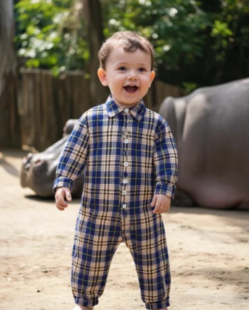 Sanlutoz Fashion Plaid Jumpsuits Long Sleeves Newborn Baby Clothing Cotton Infant Rompers