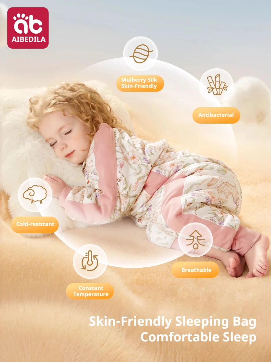 AIBEDILA Baby Sleep Sack Thick Soft Kid's Swaddle Transition Sleeping Bag Warmth Toddlers Wearable Blanket 6M-5.5T Boy/Gril