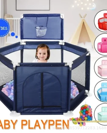 Baby Play Fence Multifunctional Learning To Walk Safety Barrier Fence Six-point Support Ball Box Playpen Thicken Steel Pipes