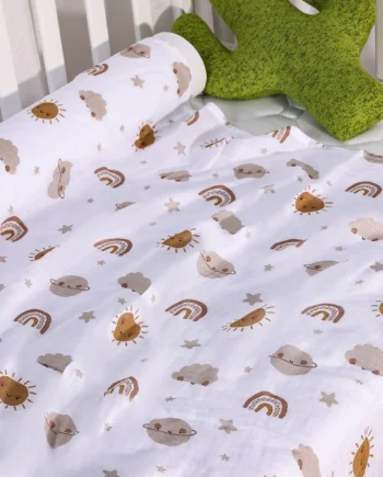 120x110cm Bamboo Cotton Baby Muslin Swaddle Blanket Cute Soft Print Baby Towel Wrap