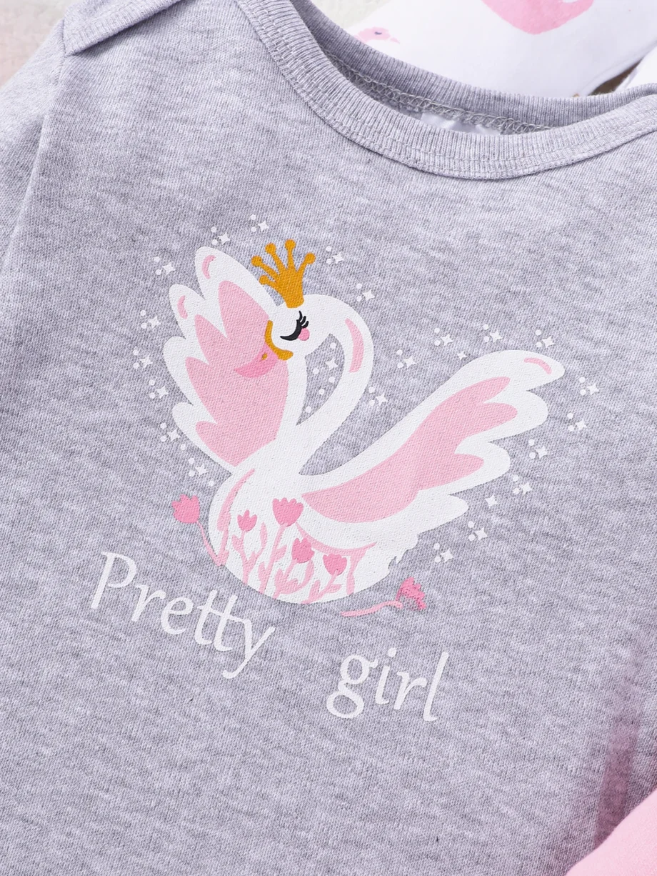 3PCS Spring/Summer New Baby Cotton jumpsuit Fashionable Cute Cartoon Unicorn Series Set for Boys Girls Short sleeved jumpsuit
