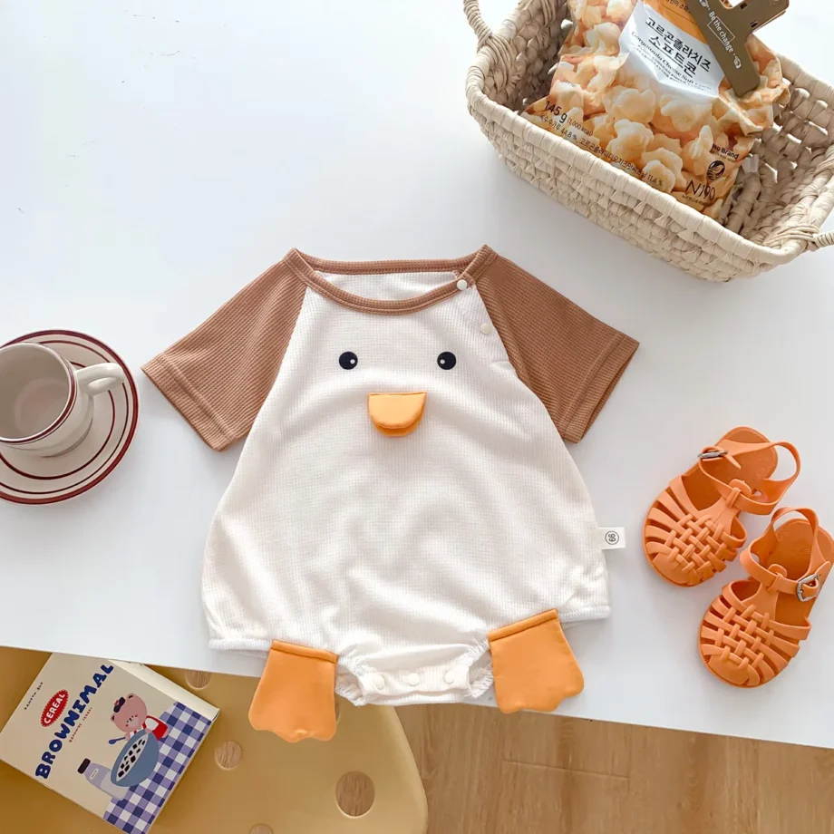 Summer Baby Romper 3D Duck Pattern Short Sleeved Infant Boys Jumpsuit Baby Clothes Cute 0-24Months