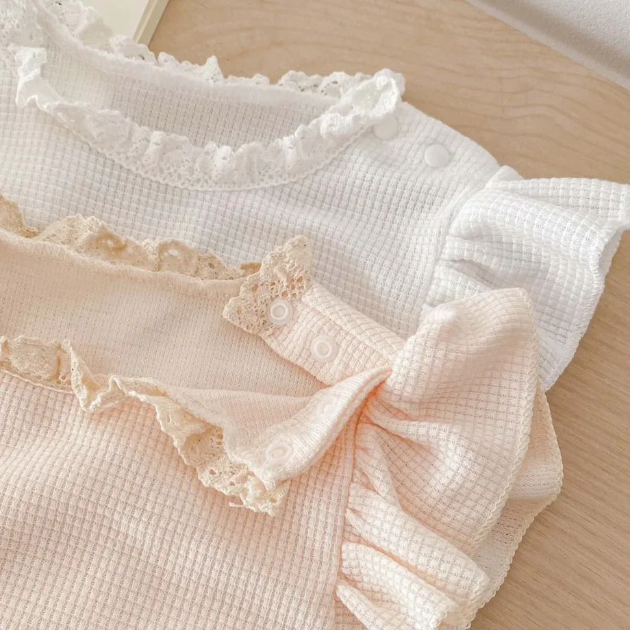 Summer Baby Girls Romper Cute Sweet Ruffle Sleeve Jumpsuit with Hat Baby Clothes 0-24 Months