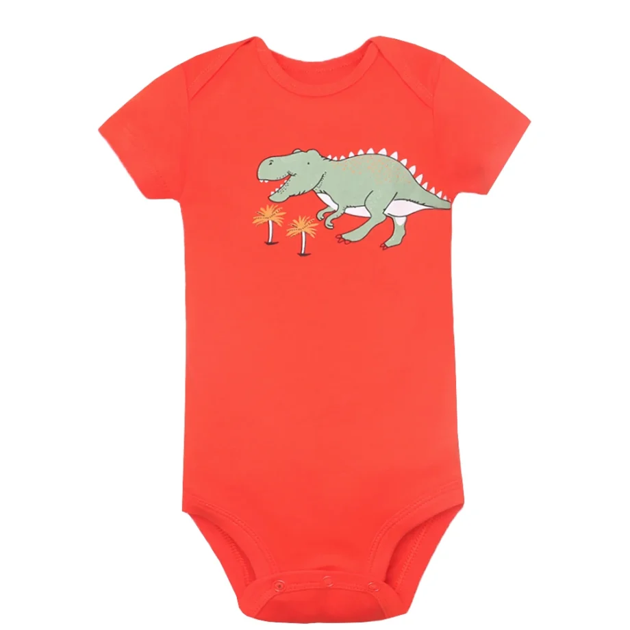 5Pcs/lot Baby Boys Romper Fashion Soft Cotton Summer Bebe Clothes Infant Jumpsuit Cartoon Dinosaur Newborn Baby Girl Clothes